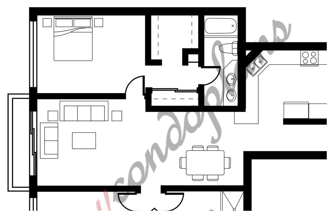 Plano interior del apartamento 105